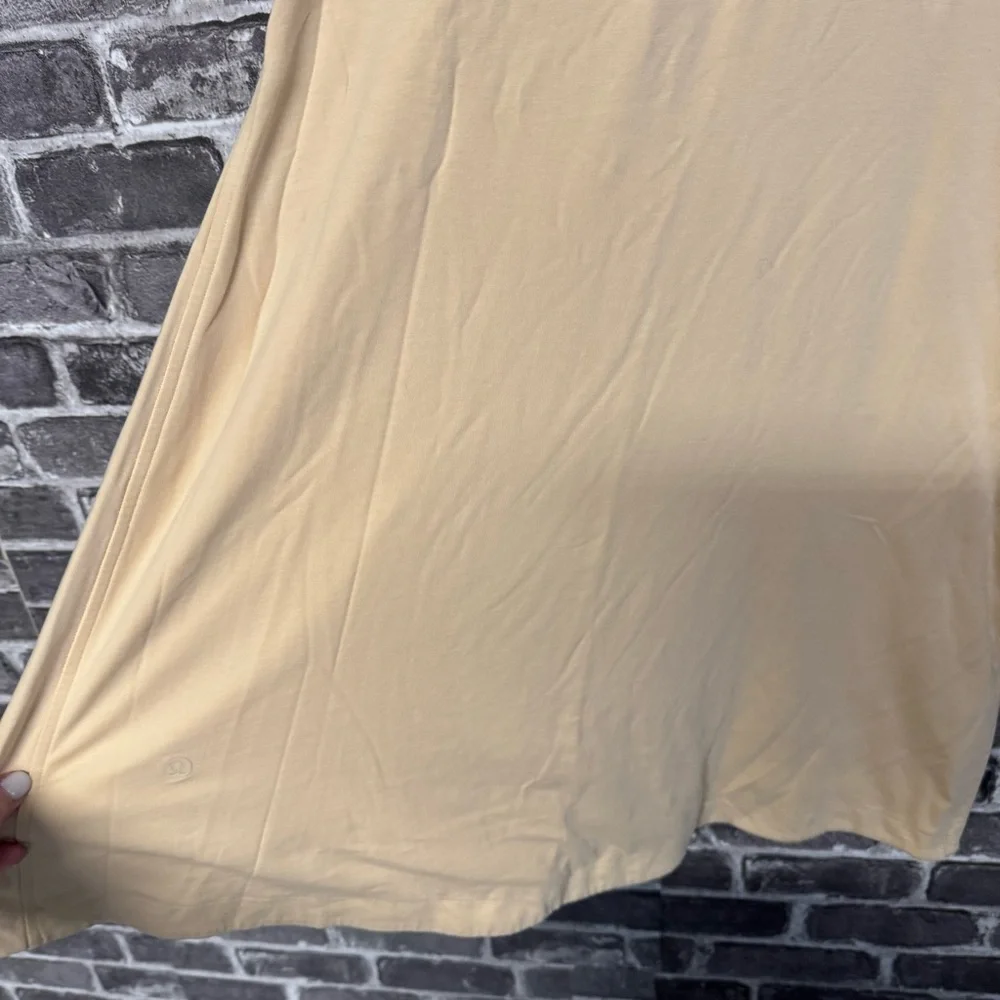LULULEMON Cotton Wrap-Front T-Shirt Dress yellow